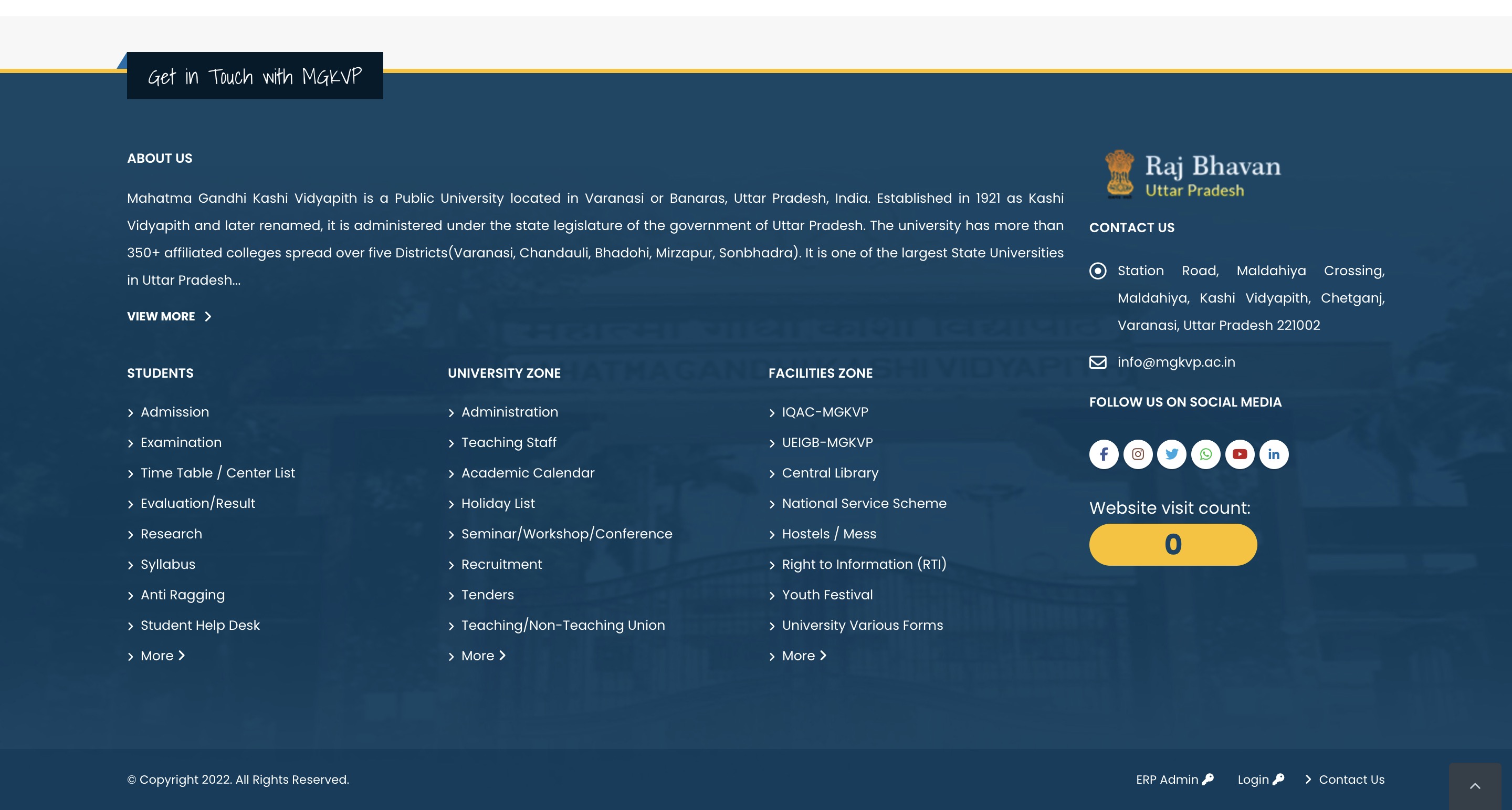 Footer and Contact Details